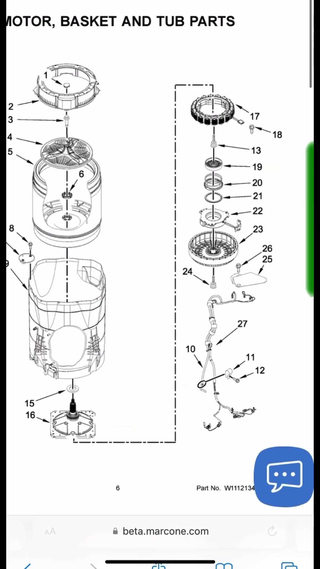 whirlpool cabrio washer parts diagram