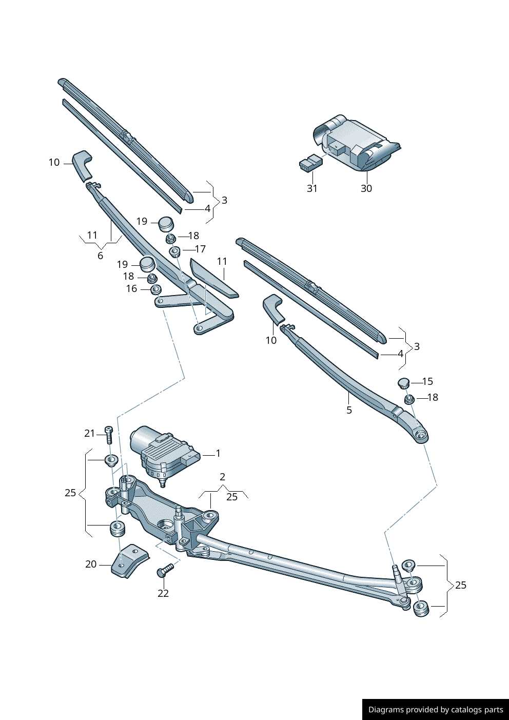 windshield wiper parts diagram