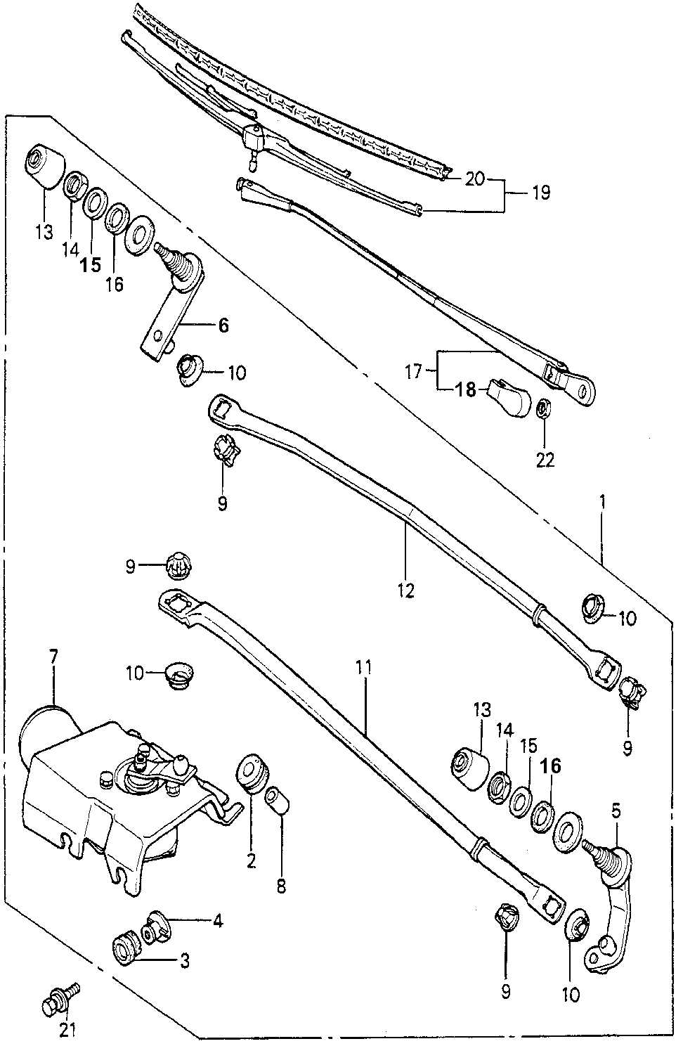 windshield wiper parts diagram