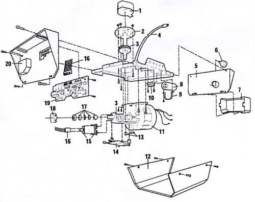 parts of a garage door opener diagram