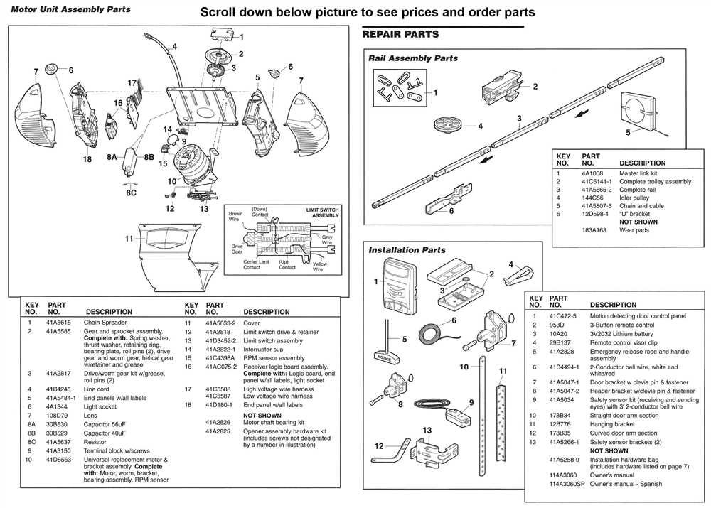 garage door parts diagram