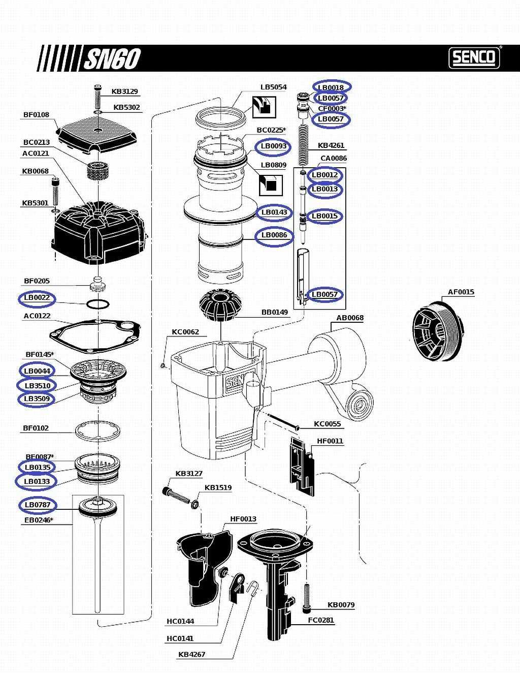 senco nail gun parts diagram