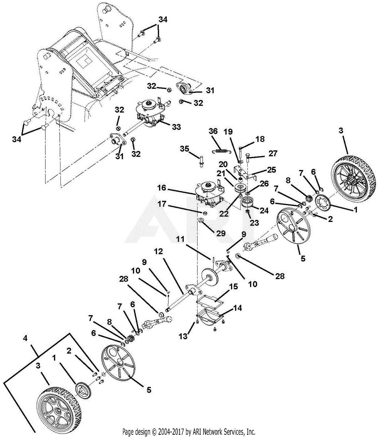 ariens lawn mower parts diagram