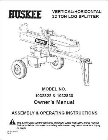 wood splitter parts diagram