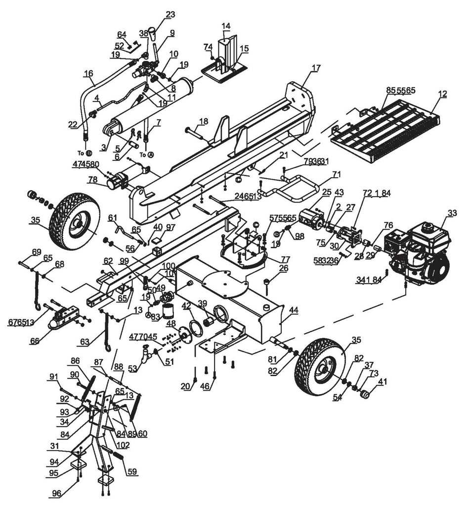 wood splitter parts diagram