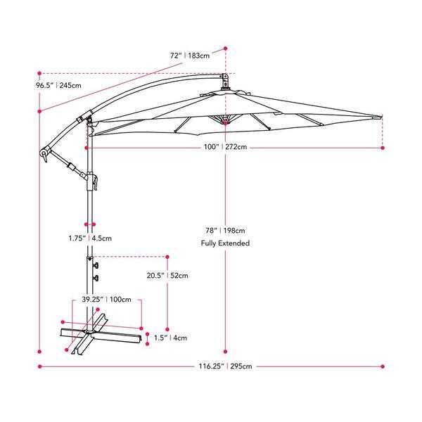 replacement part cantilever umbrella parts diagram