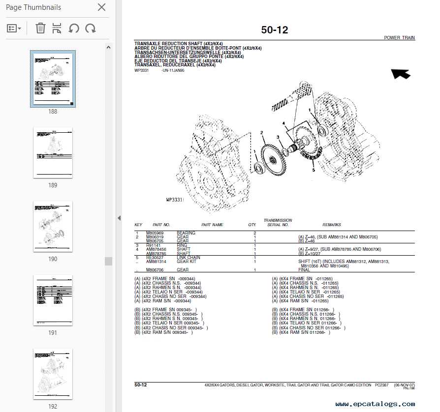 john deere gator 6x4 parts diagram