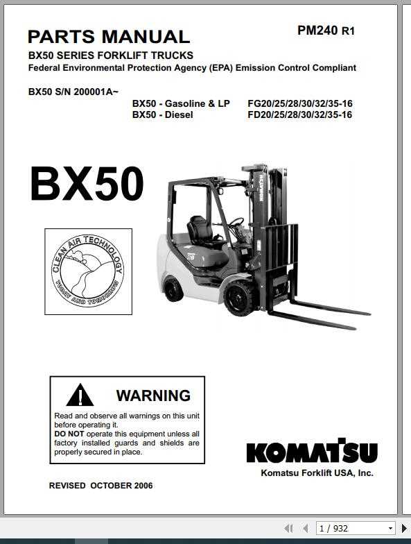 komatsu forklift parts diagram