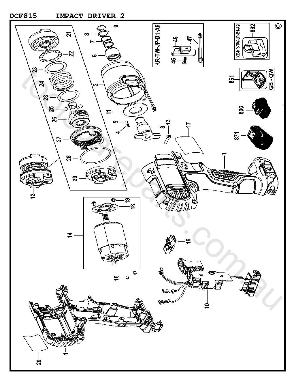 dewalt impact driver parts diagram