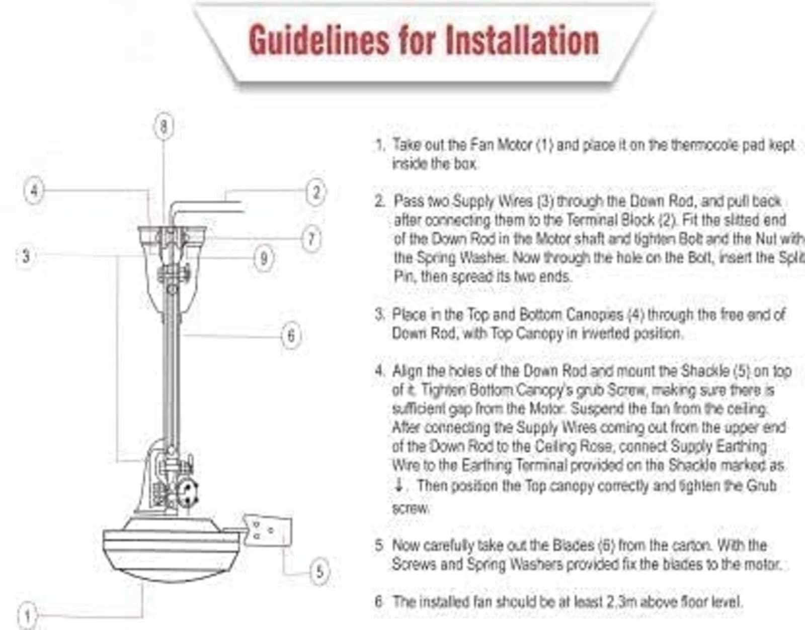 casablanca fan parts diagram
