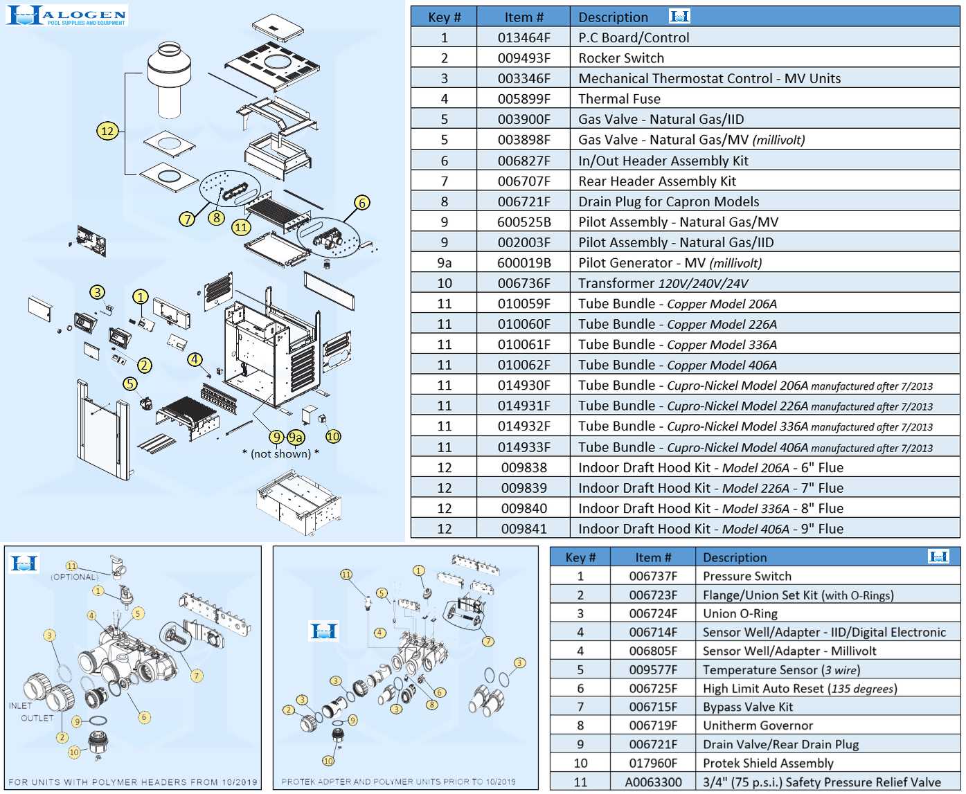 raypak pool heater parts diagram