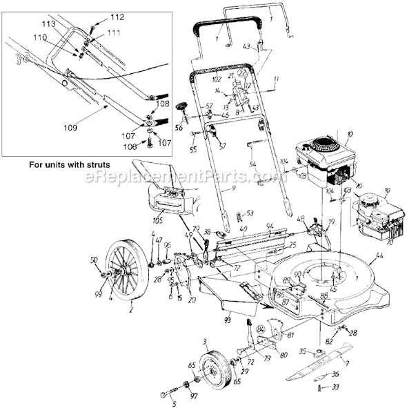 yard machines push mower parts diagram