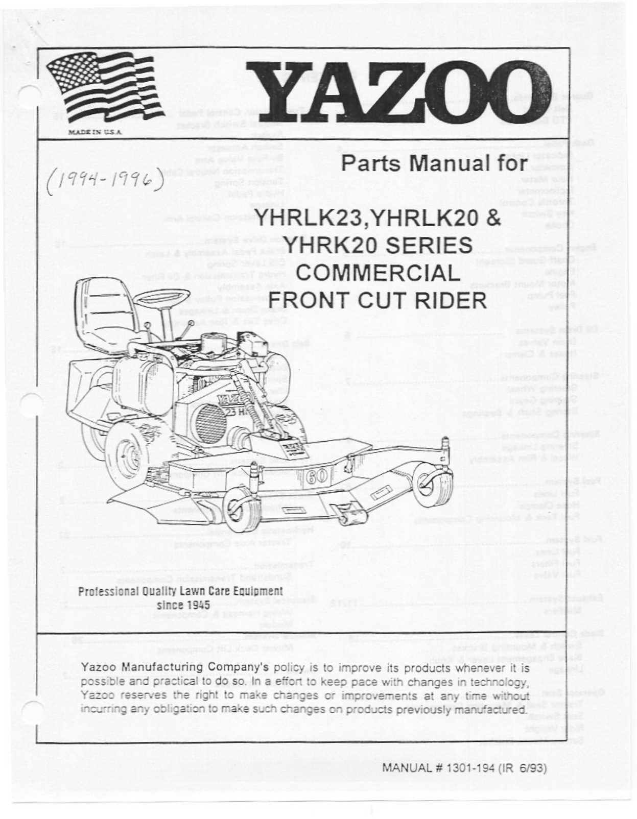 yazoo kees parts diagram