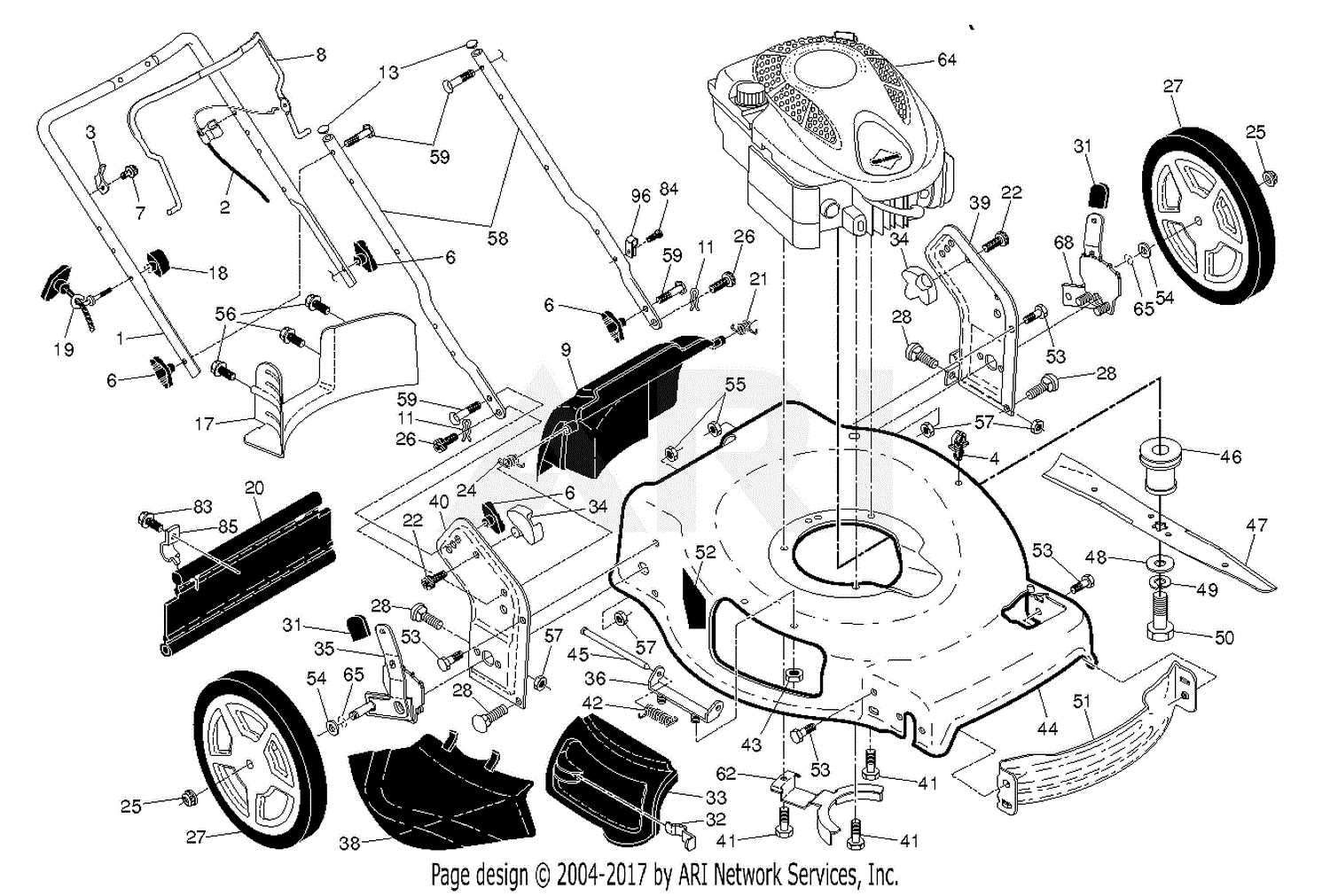 poulan pro riding mower parts diagram