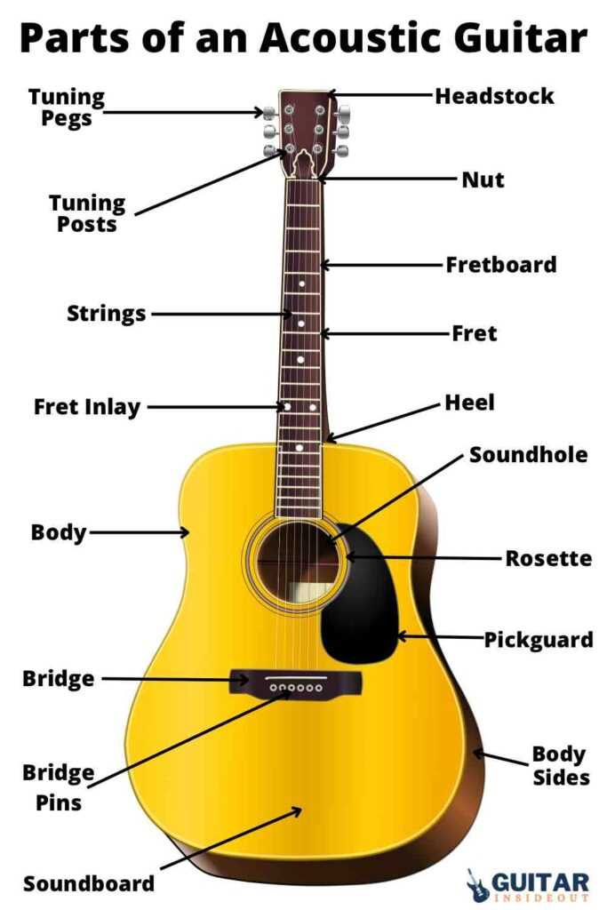 parts of the acoustic guitar diagram