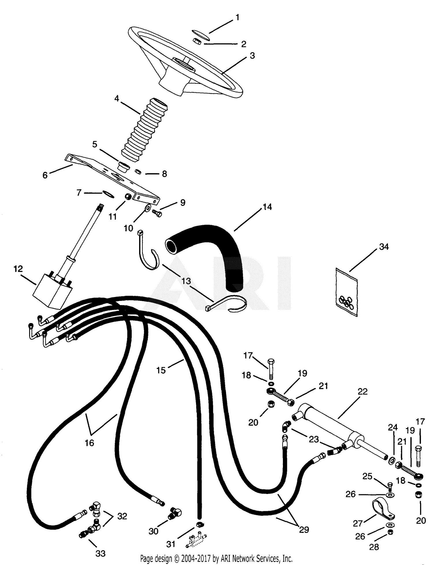 power steering parts diagram