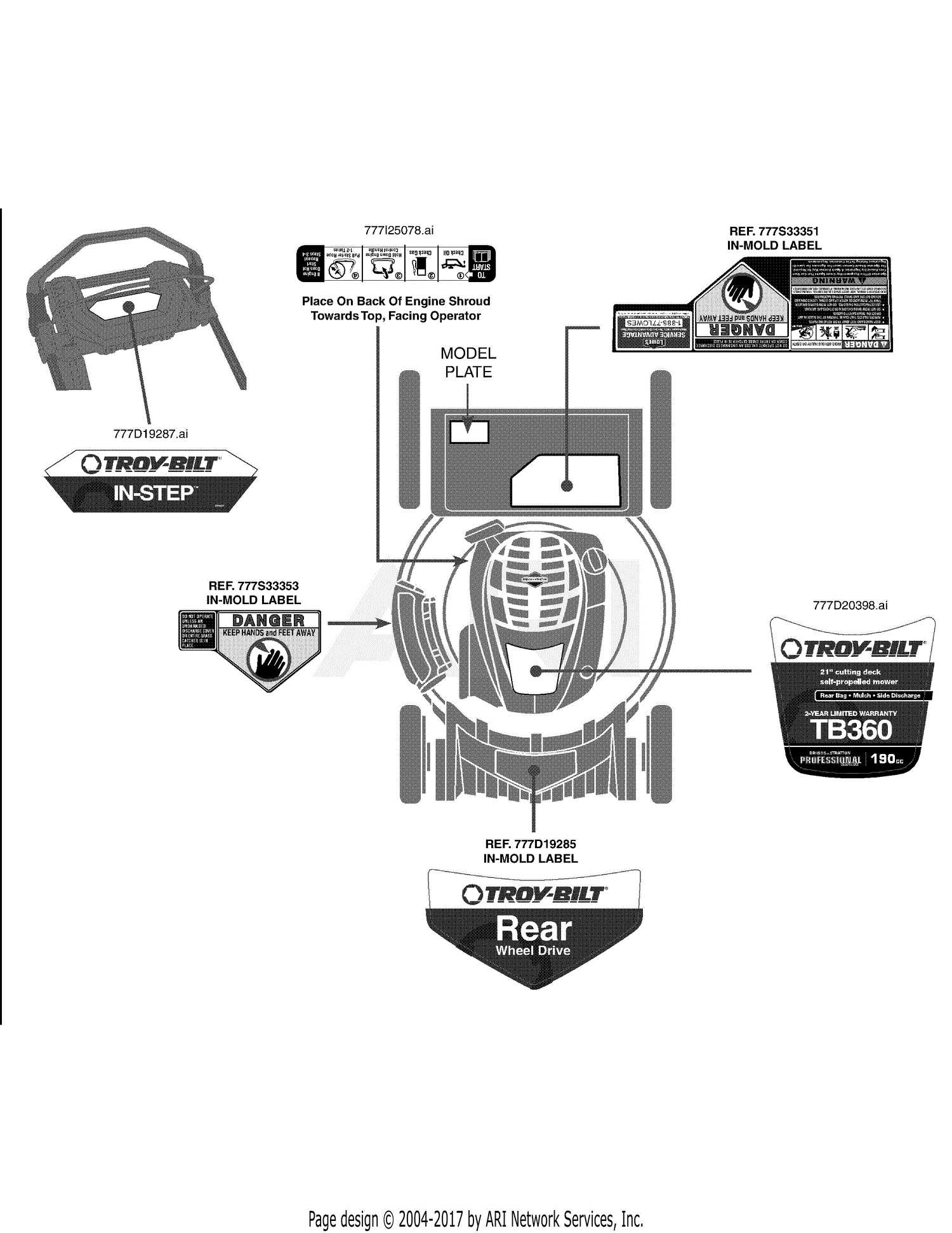 troy bilt tb360 parts diagram troy bilt tb360 parts diagram