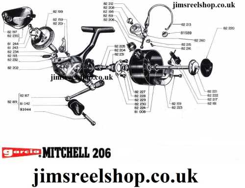 mitchell 300 reel parts diagram