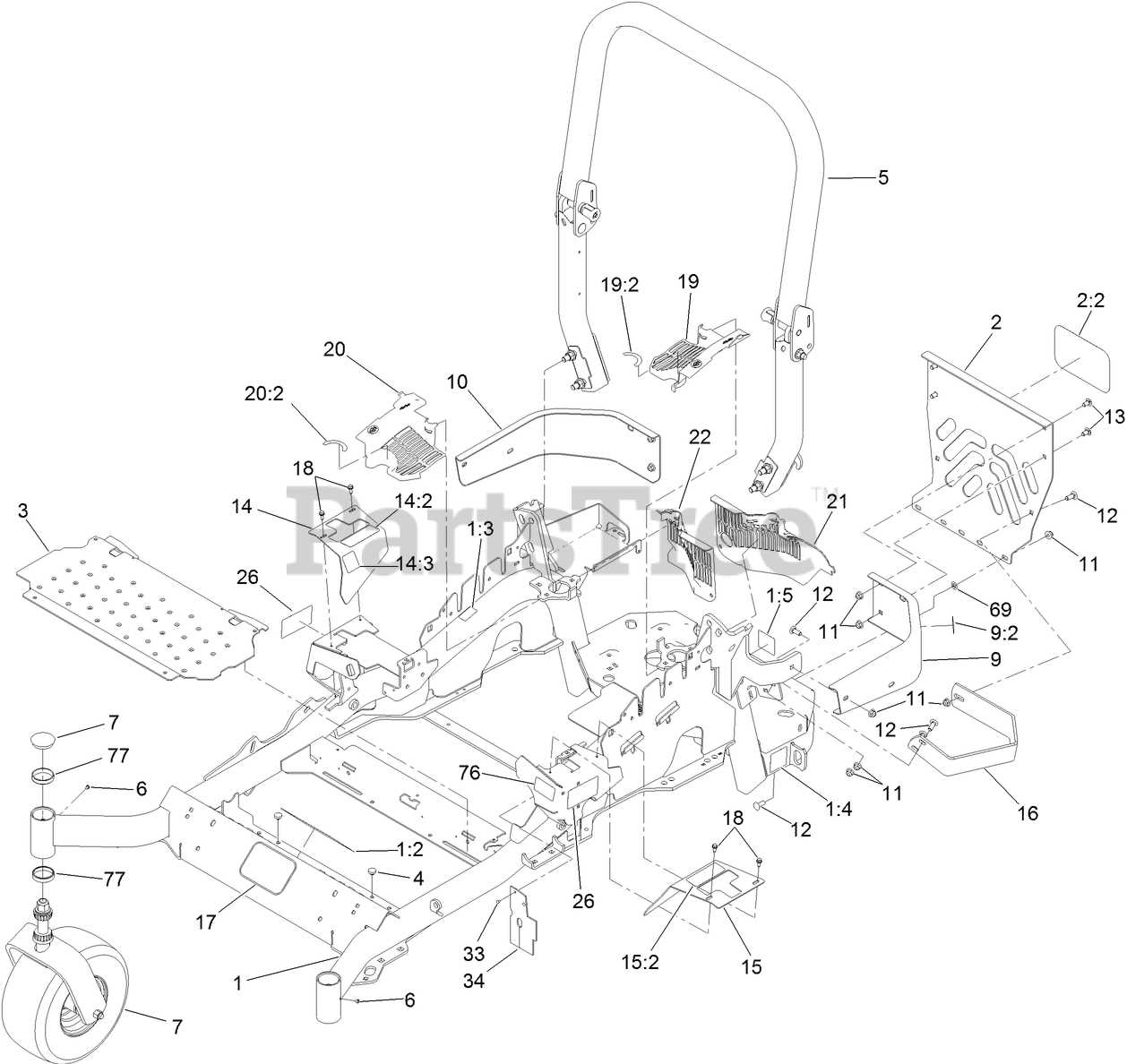 toro zero turn parts diagram