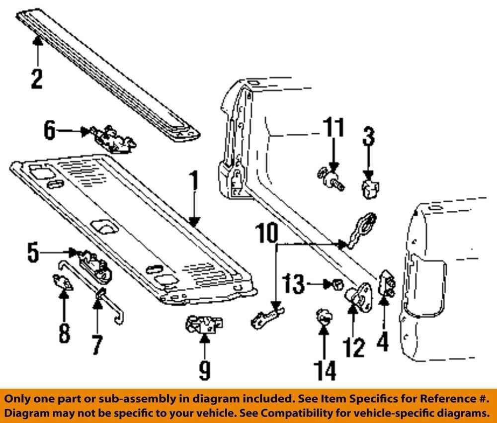 ford f250 tailgate parts diagram