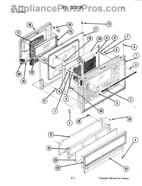 jenn air oven parts diagram