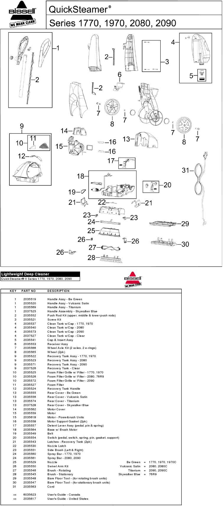 bissell proheat parts diagram