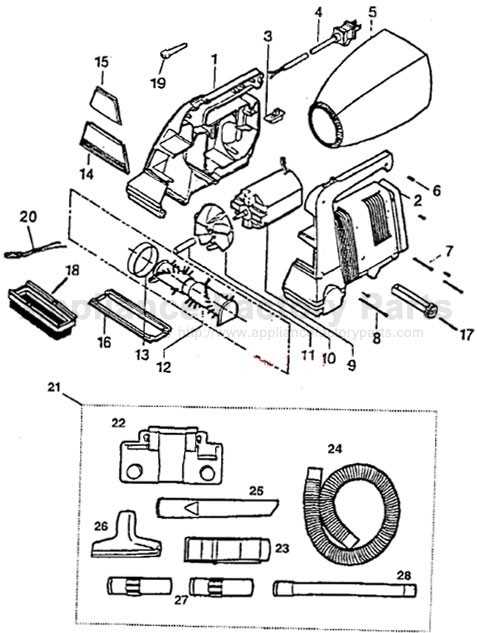 oreck xl parts diagram