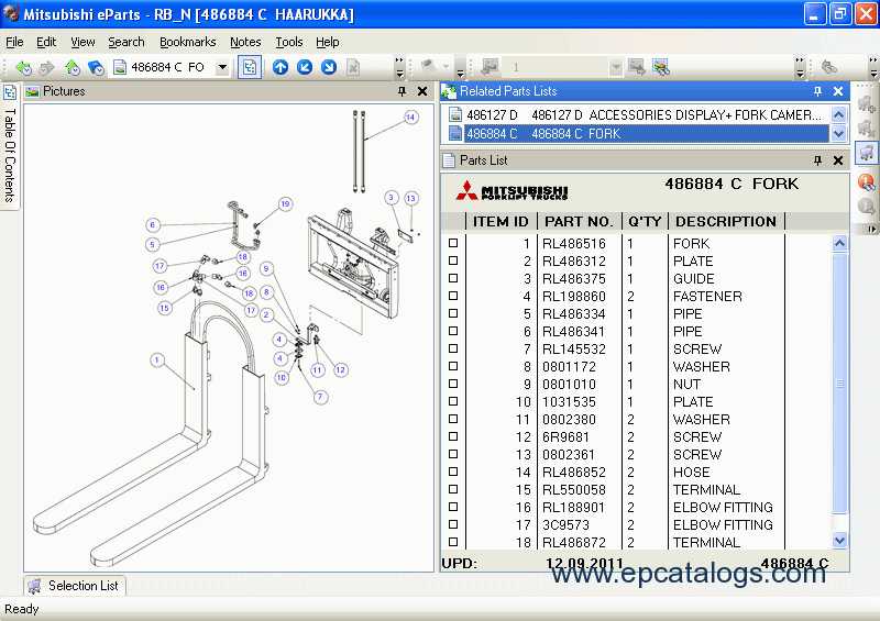 mitsubishi forklift parts diagram