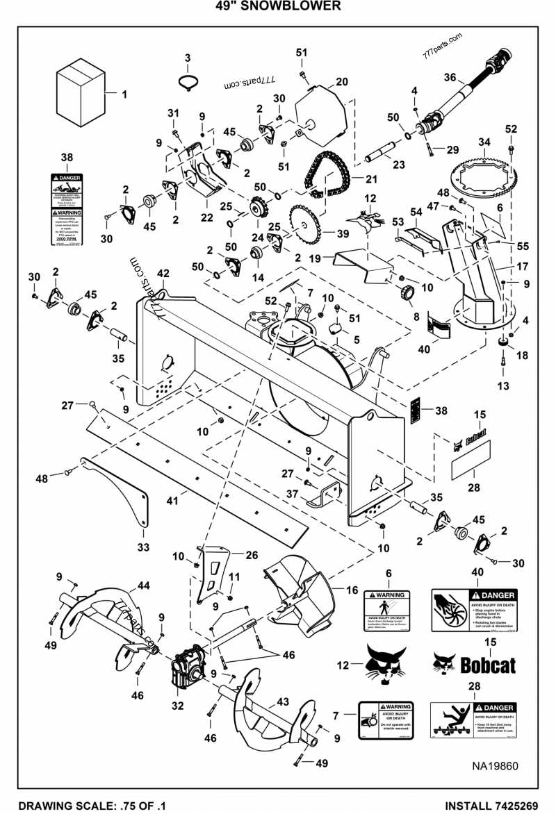 snow blower parts diagram