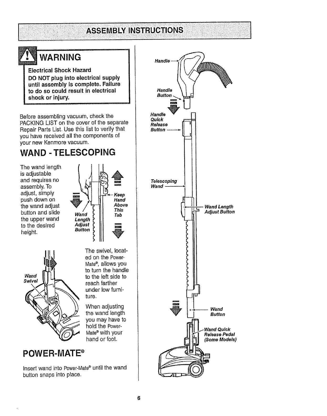 kenmore vacuum parts diagram