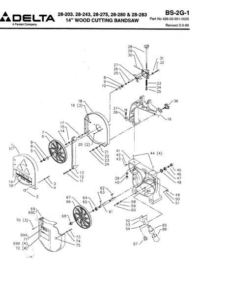 band saw parts diagram