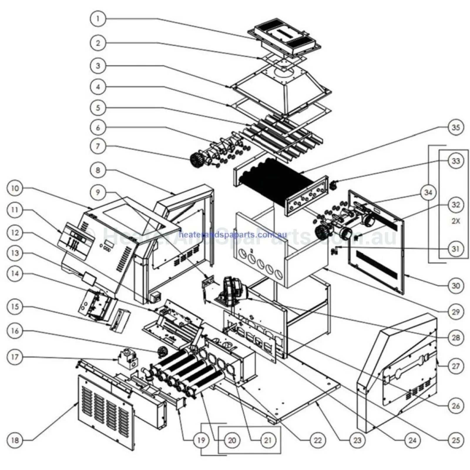 pentair pool heater parts diagram