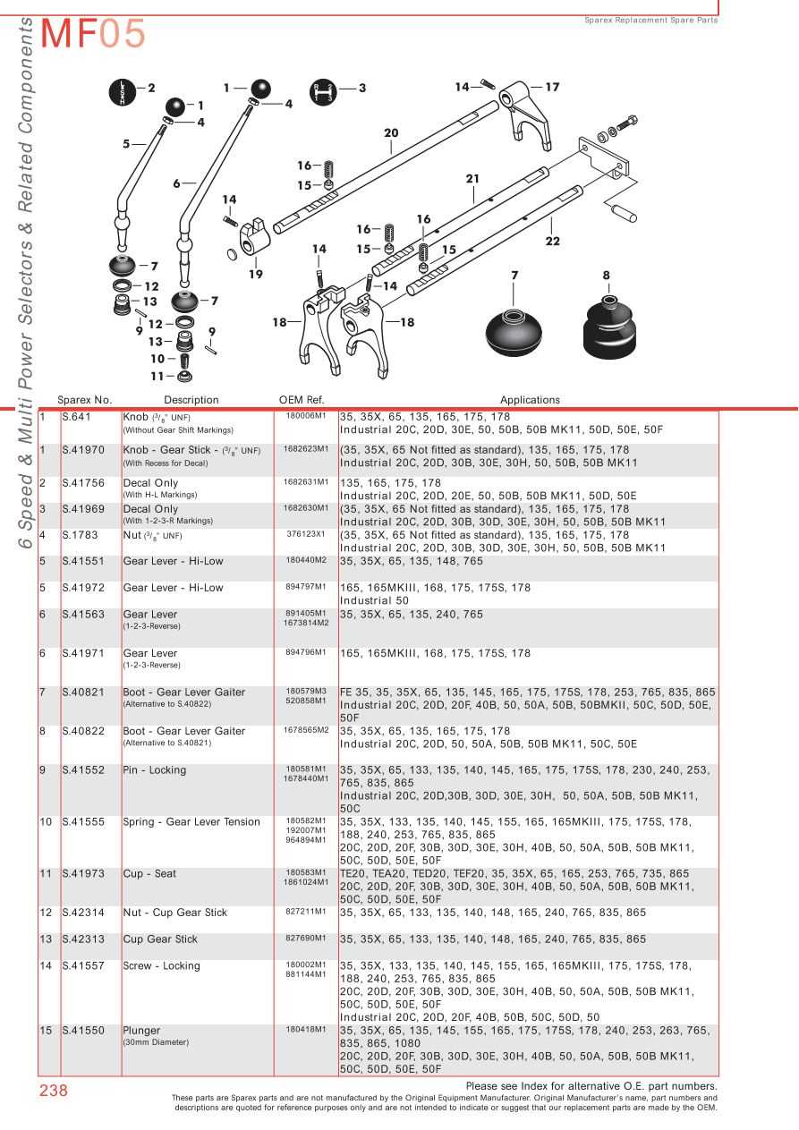 mf 135 parts diagram